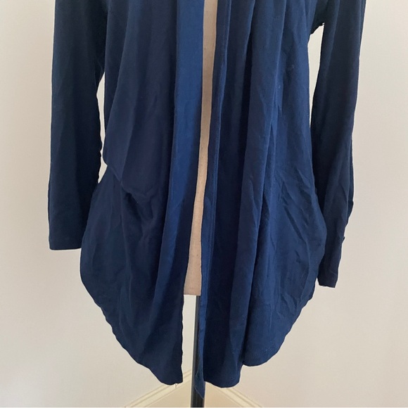 Floral‎ Lace Open Front Cardigan size Medium Dark Blue Whimsy Goth Office Jacket - Picture 6 of 10